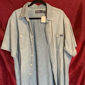 Polo Ralph Lauren short sleeved light weight denim button up.